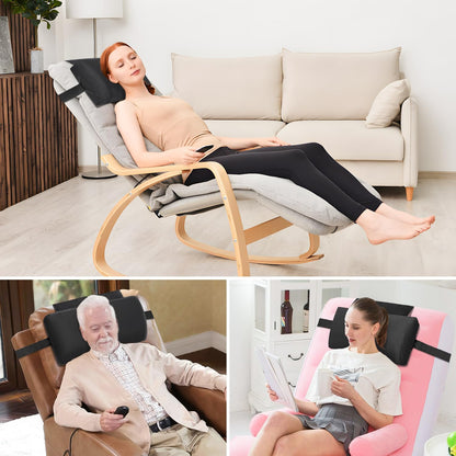 Head Recliner Pillow Adjustable Shredded Memory Foam Headrest Pillows for Recliner Chairs,Non-Slip Velvet Cushion for Pain Relief Neck Support Pillow for Travel Home Sofa Armchair with Zipper Cover