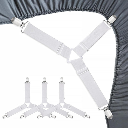 RayTour Bed Sheet Holder Straps 4 Pack - Elastic Sheet Keepers for Fitted Sheets