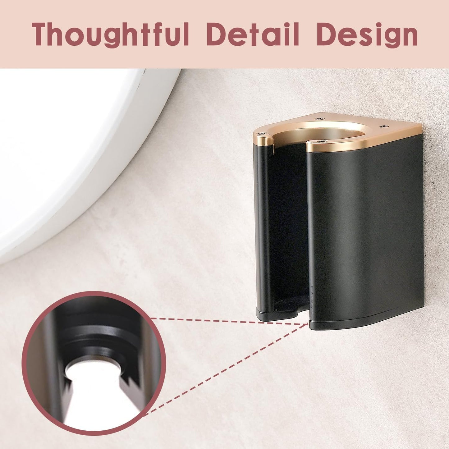 Hot Tools Organizer, Hair Tool Organizer Wall Mount Aluminum Alloy, Space-Saving Curling Iron Holder for Vanity & Bathroom with Stainless Steel Cups White CHOCHOYAH