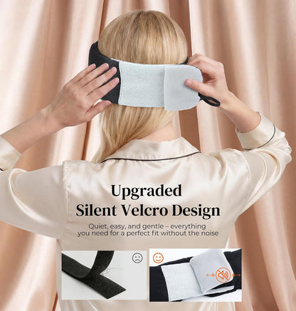 LC-dolida 3D Silk Bluetooth Sleep Mask, Mulberry Silk Sleep Mask with Bluetooth Headphones, Bluetooth Eye Sleep Mask for Side Sleepers, Total Blackout Bluetooth Eye Mask for Women Men, Black