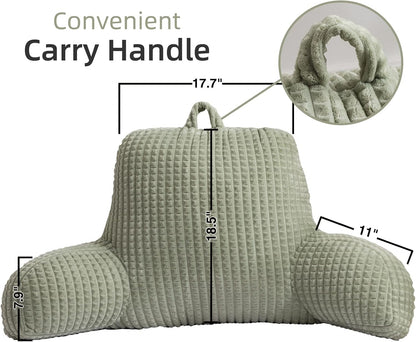 A Nice Night Darkgrey 17" Bed Wedge Pillows with Arms for Sitting