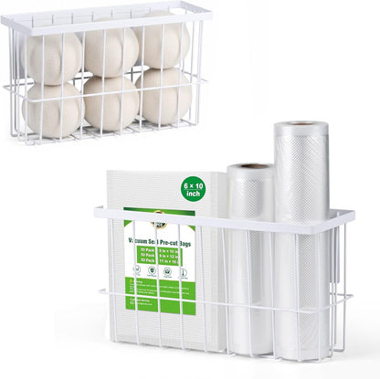 FAMNONE 1-Pack Magnetic Basket for Dryer Balls, Laundry Room Organizer | Metal Dryer Ball Holder, Magnetic Lint Bin, Fridge Basket, Washer Dryer Organizer for Kitchen, Laundry