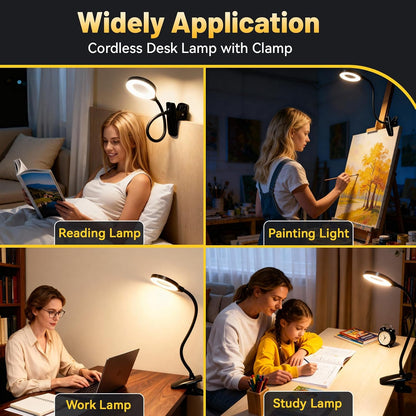 Clip on Reading Light for Bed Headboard, 5 Colors & 5 Brightness, Black