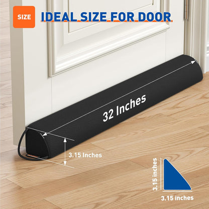 MAGZO Under Door Draft Stopper 30 Inches, Sound Proofing for Door, Gray | Triangular Weighted Sound Proofing for Door Draft Blocker, Easy Install & Machine Washable