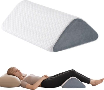 Knee Wedge Pillow for Post-Surgery Recovery-Leg Elevation Support for Sleep Position, Alleviating Lower Back & Hip Pain Enhancing Circulation in Ankles Legs Triangle Pillow with Removable Cover