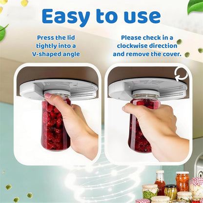 Jar Opener for Weak Hand & Seniors with Arthritis,Under Cabinet Jar Openers for Weak Hands, Easy Grip, One Handed Gadgets & Bottle Opener - Essential Kitchen Gadgets for Home Assistance(White)