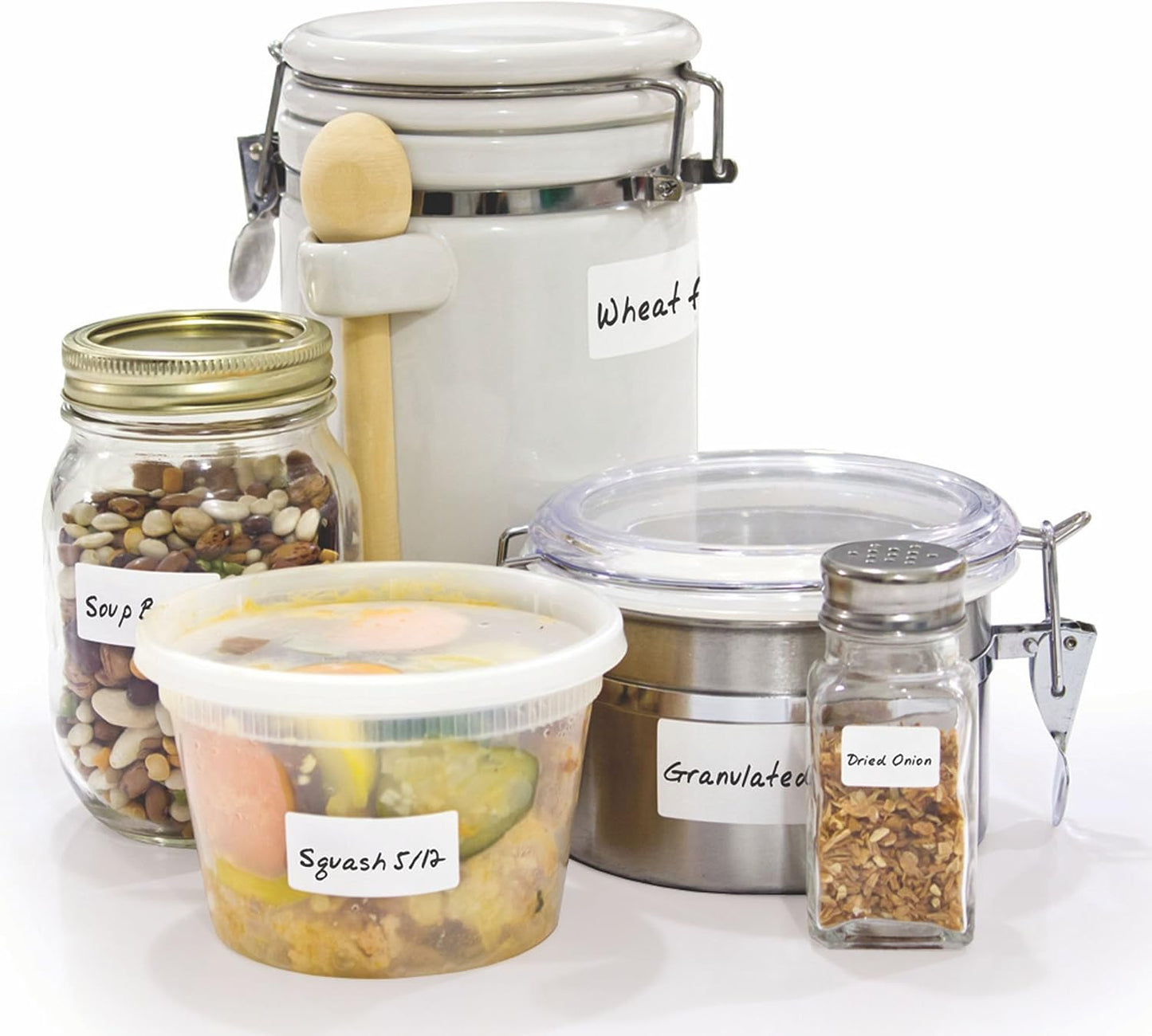 Erasable Food Labels 2-Pack Starter Kits With Pen & Erasers, Reusable Label Multi-Color, Freezer, Microwave & Dishwasher Safe Kitchen Tool for All-Purpose Meal Organization by Jokari