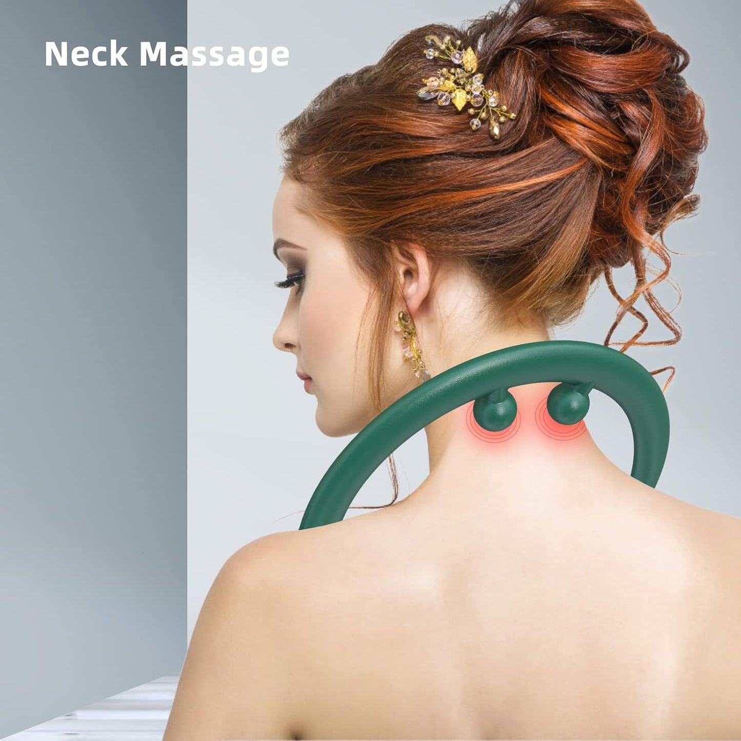 Back and Neck Massager - Blue | for Trigger Point Fibromyalgia Pain Relief and Self Massage Hook Cane Therapy
