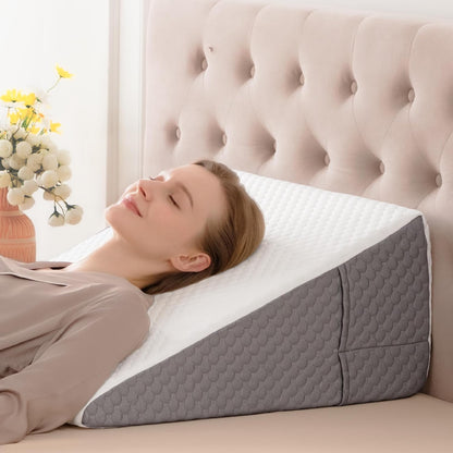 Queen Size Bed Wedge Pillow Headboard, Pillow Wedge for Headboard Gap(0-8") | Mattress Gap Filler Wedge, Stop Items Falling and Get Quality Sleep,Ergonomic Design, Non-Slip, Breathable(60"X10"X6")