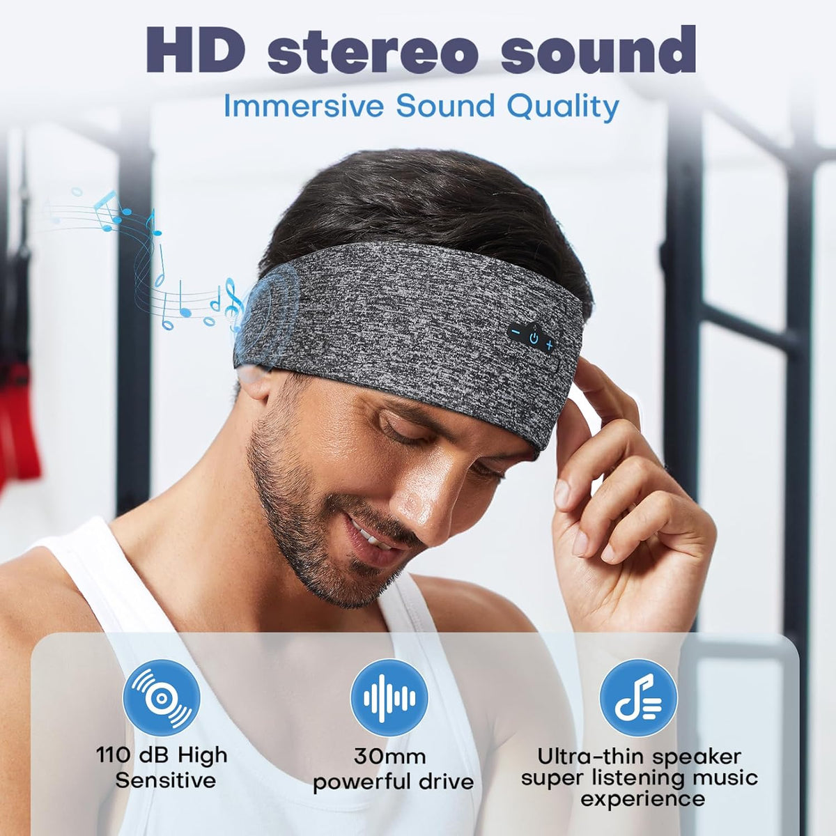 Sleep Headphones Bluetooth Headband for Side Sleeper 2-Pack, 17H Playtime, Wireless Headband Headphones with HD Stereo Speakers for Workout,Running,Yoga, Ideal Gifts for Men, Women, Teens