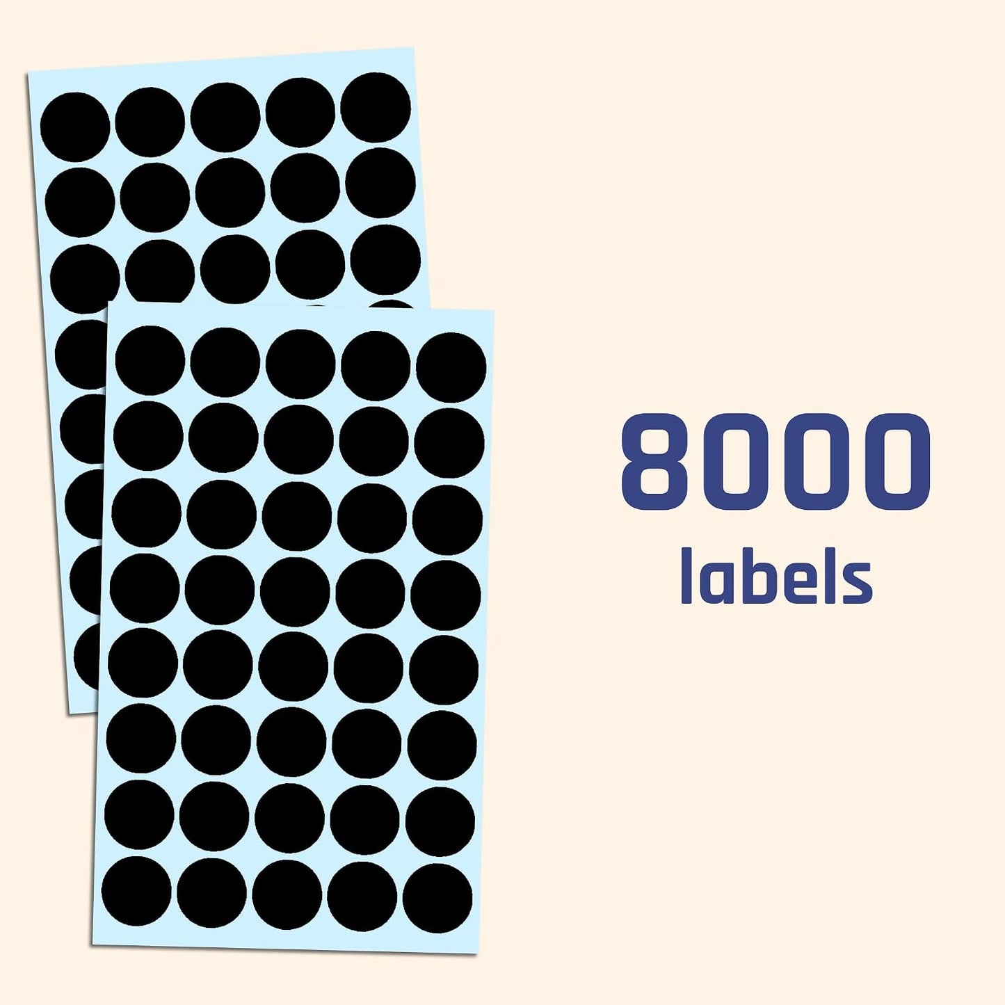 2000 Pack, 3/4" Round Colored Dot Stickers Labels - 10 Colors