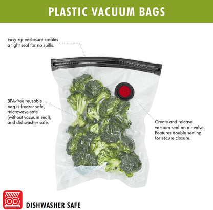 For food to stay fresh up to 5X longer, pump required (not included).