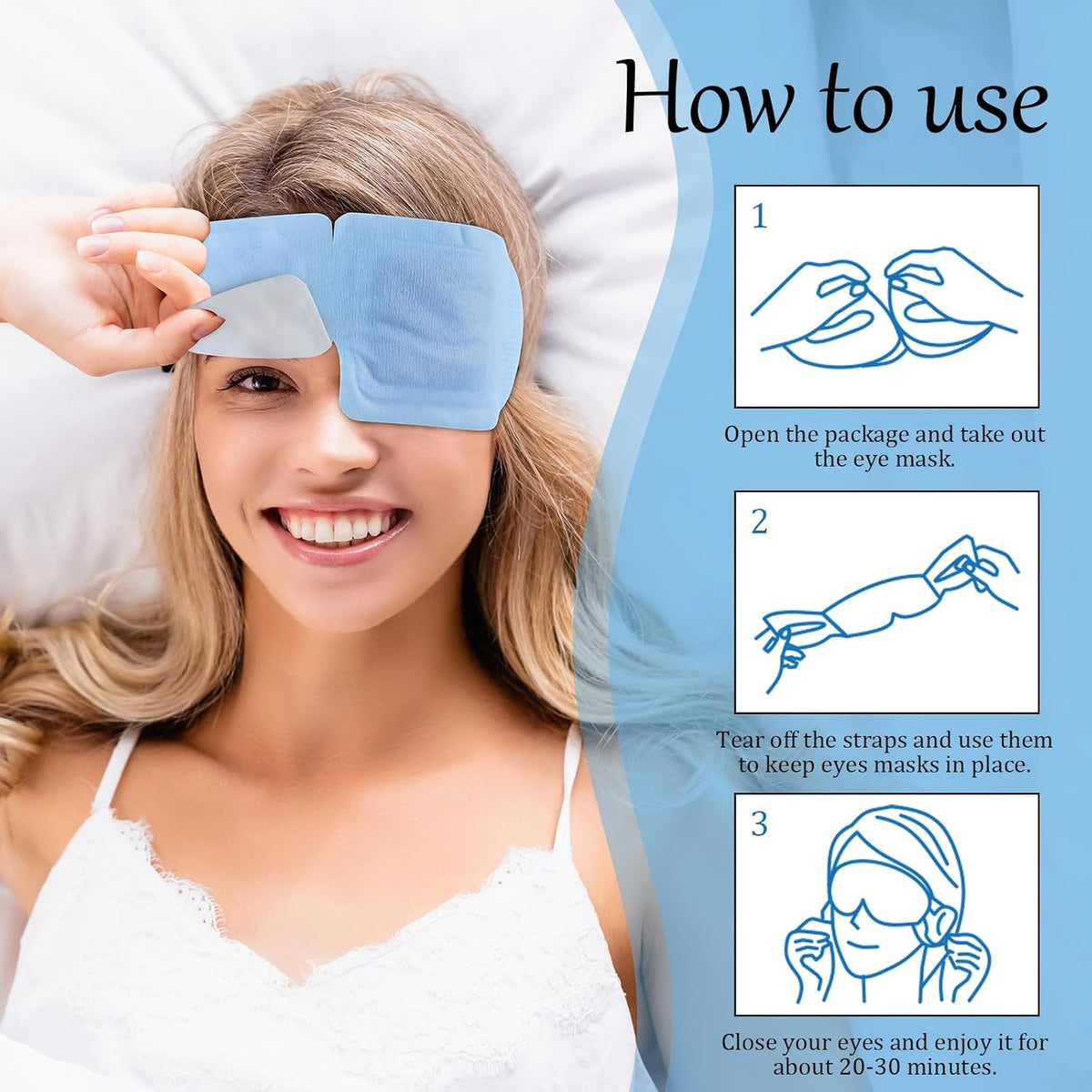 FRESHME Warm Compress Eye Mask - 10 Packs Steam Eye Masks Disposable Self Heated for Dry Eyes, Warming Compresses Sleeping Travel Essentials Self Heating Eye Masks for SPA Relieve Eye Fatigue Stress