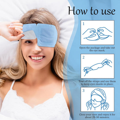 FRESHME Warm Compress Eye Mask - 10 Packs Steam Eye Masks Disposable Self Heated for Dry Eyes, Warming Compresses Sleeping Travel Essentials Self Heating Eye Masks for SPA Relieve Eye Fatigue Stress