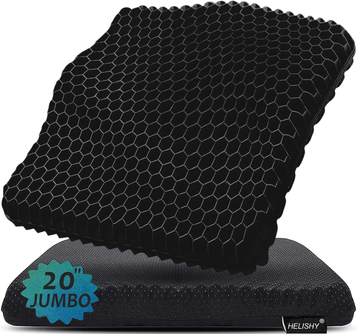 Gel Seat Cushion for Long Sitting Pressure Relief(Super Large&Thick) -Wheelchair Cushion for Pressure Sores - Coccyx,Sciatica & Tailbone Pain Relief Cushion- Non-Slip Butt Pillow for Office, Home, Car