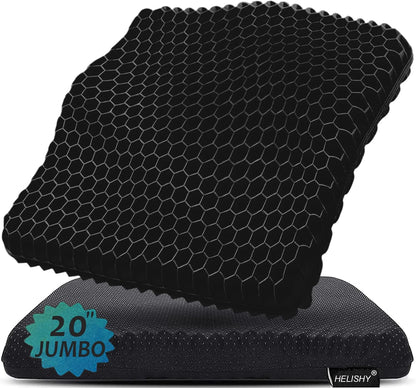 Gel Seat Cushion for Long Sitting Pressure Relief(Super Large&Thick) -Wheelchair Cushion for Pressure Sores - Coccyx,Sciatica & Tailbone Pain Relief Cushion- Non-Slip Butt Pillow for Office, Home, Car