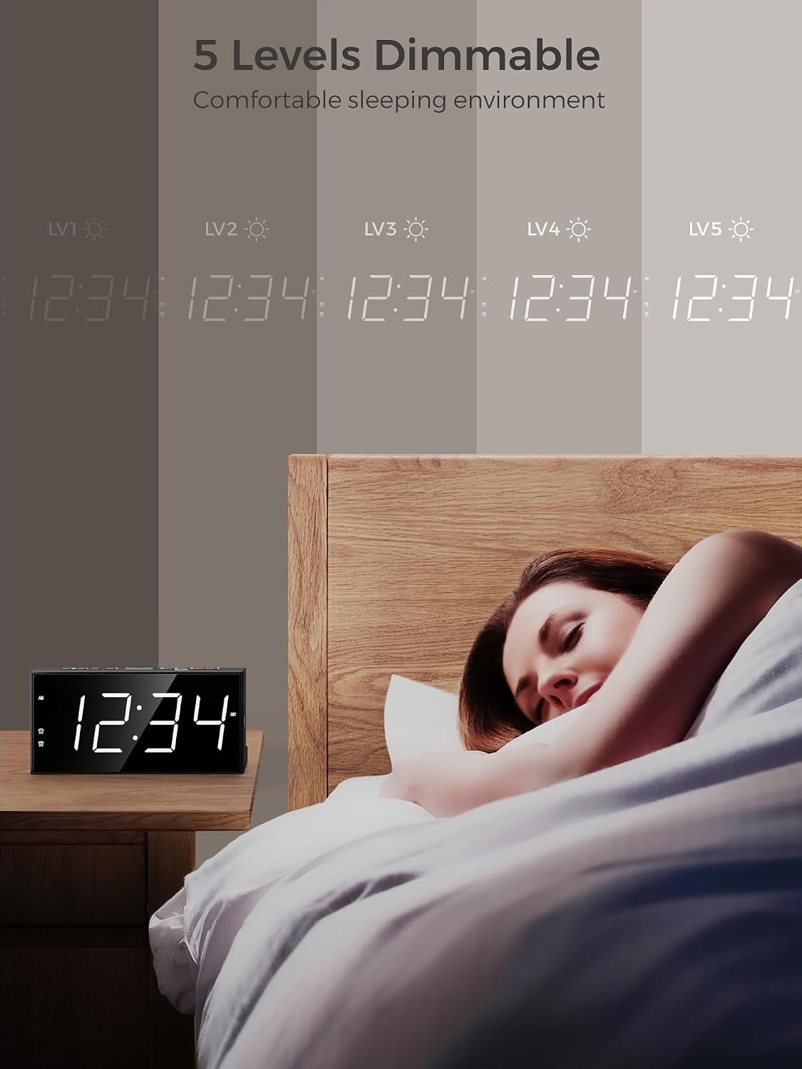 Vibrating Alarm Clock for Heavy Sleepers with Bed Shaker, 116dB Dual Alarms