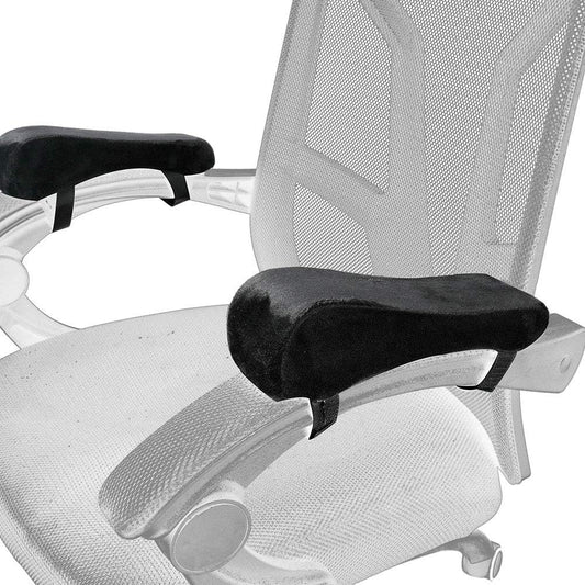 Memory Foam Office Chair Armrest Pads,1Pair Ergonomic Elbow Support Cushion | Zippered Washable Cover,Adjustable Anti‑Slip Straps,9.84×2.95×1.18in,Fits 3‑4.5in Armrests,For Office Gaming Wheelchairs