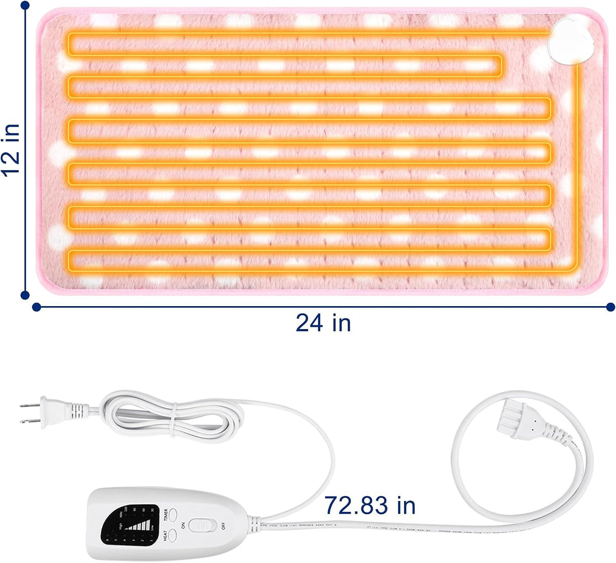 Electric Heating pad for Back Neck Shoulder Knee Arms Legs- Electric Heat Pads with 6 Heat Settings & Auto Shut Off Heat Heating Pad for Birthday Mother Father Girl Men Women