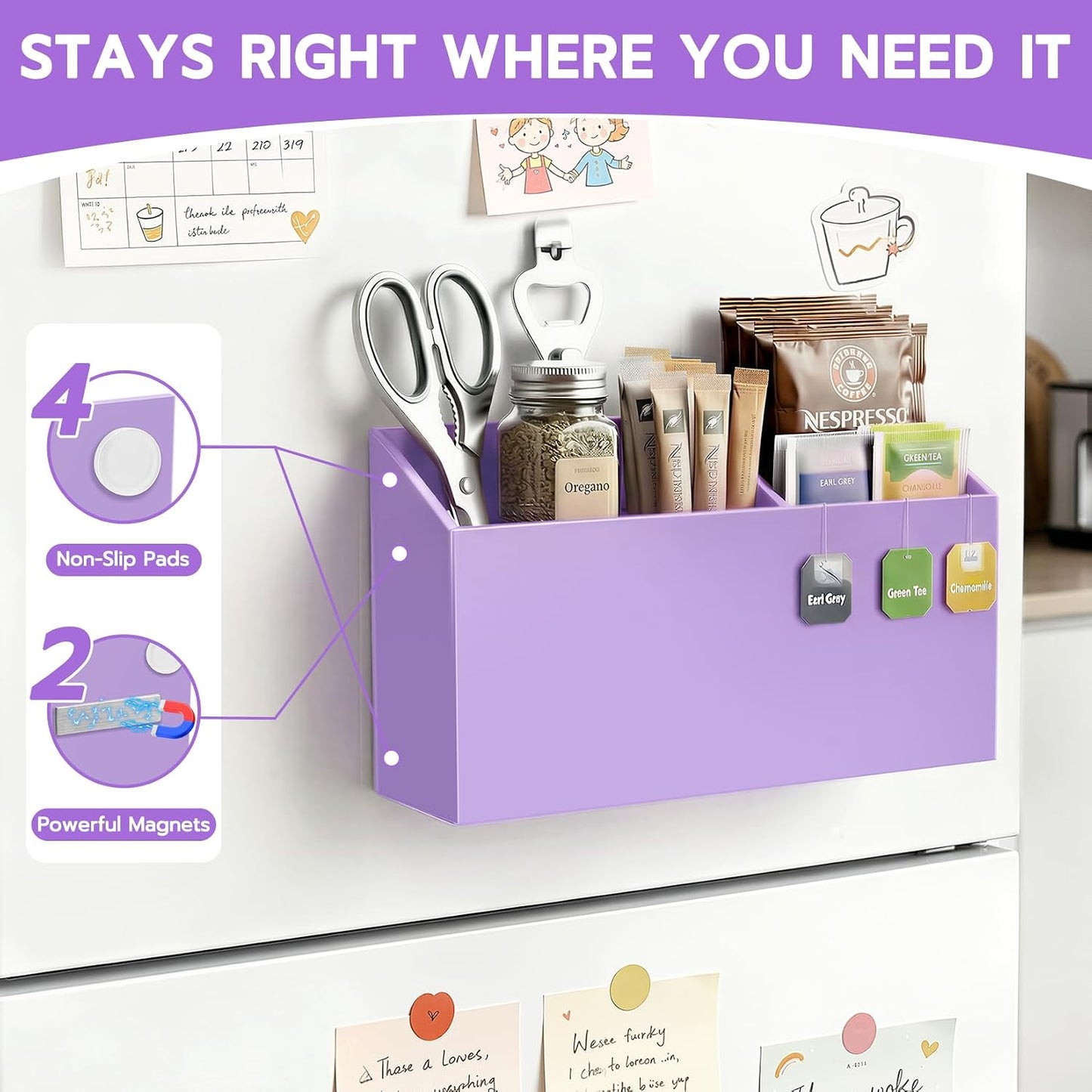 MR.MATE Magnetic Pen Holder,Clear Magnetic Marker Cup for Fridge Whiteboard | Dry Erase Marker Pencil Holder with Acrylic Cup and Strong Magnet, Non-slip Design For Refrigerator Locker Office & Classroom