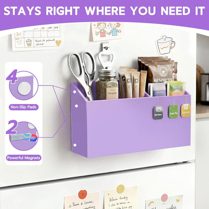 MR.MATE Magnetic Pen Holder,Clear Magnetic Marker Cup for Fridge Whiteboard | Dry Erase Marker Pencil Holder with Acrylic Cup and Strong Magnet, Non-slip Design For Refrigerator Locker Office & Classroom