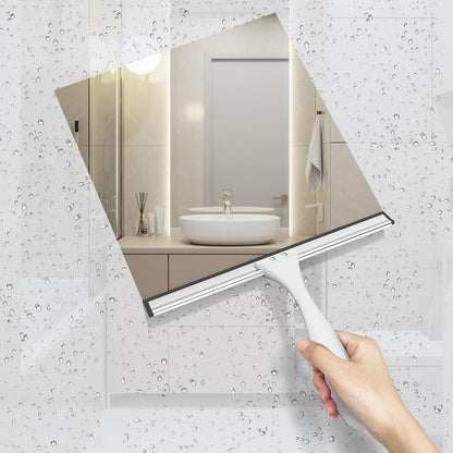 AmazerBath Squeegee for Shower Glass Door, All-Purpose Squeegee with Hook for Shower Doors, Windows, Mirrors, Tiles and Car Glass, 10 Inches