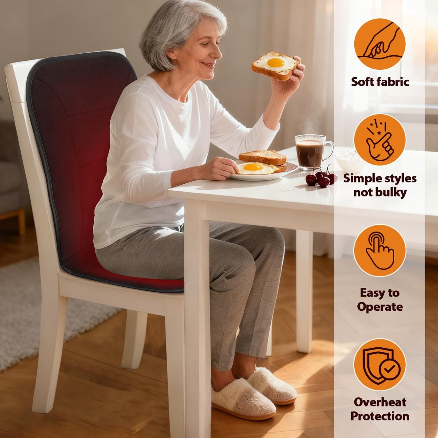 MAXCOM Heated Seat Cushion for Office Chair-Heating Pad for Back Lumbar Hip Thigh with 7 Temp Levels & Auto Shutoff