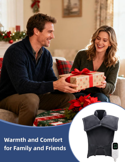 Heating Pad for Back, Shoulders, Abdomen & Waist, 6 Heat Levels & 4 Timer Settings, Moist/Dry Heat Option, Machine Washable