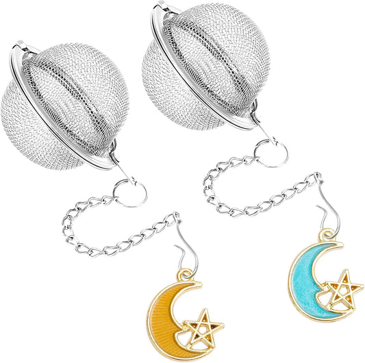 2PC Stainless Steel Mesh Tea Infuser,2.1 inch Tea Ball with Honey Bee | Tea Diffuser Tea Steeper for Filtering Tea,Tea Infusers for Loose Tea,Tea Strainer for Flavoring Herbal Spices and Seasonings