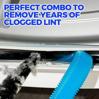 Holikme Dryer Vent Cleaner Kit 2Pack - Lint Vacuum Attachment & Brush | Blue Dryer Vent Vacuum Hose Attachment & Brush Reach Deep Traps - Remove Hidden Lint, Speed Drying & Reduce Fire Risk