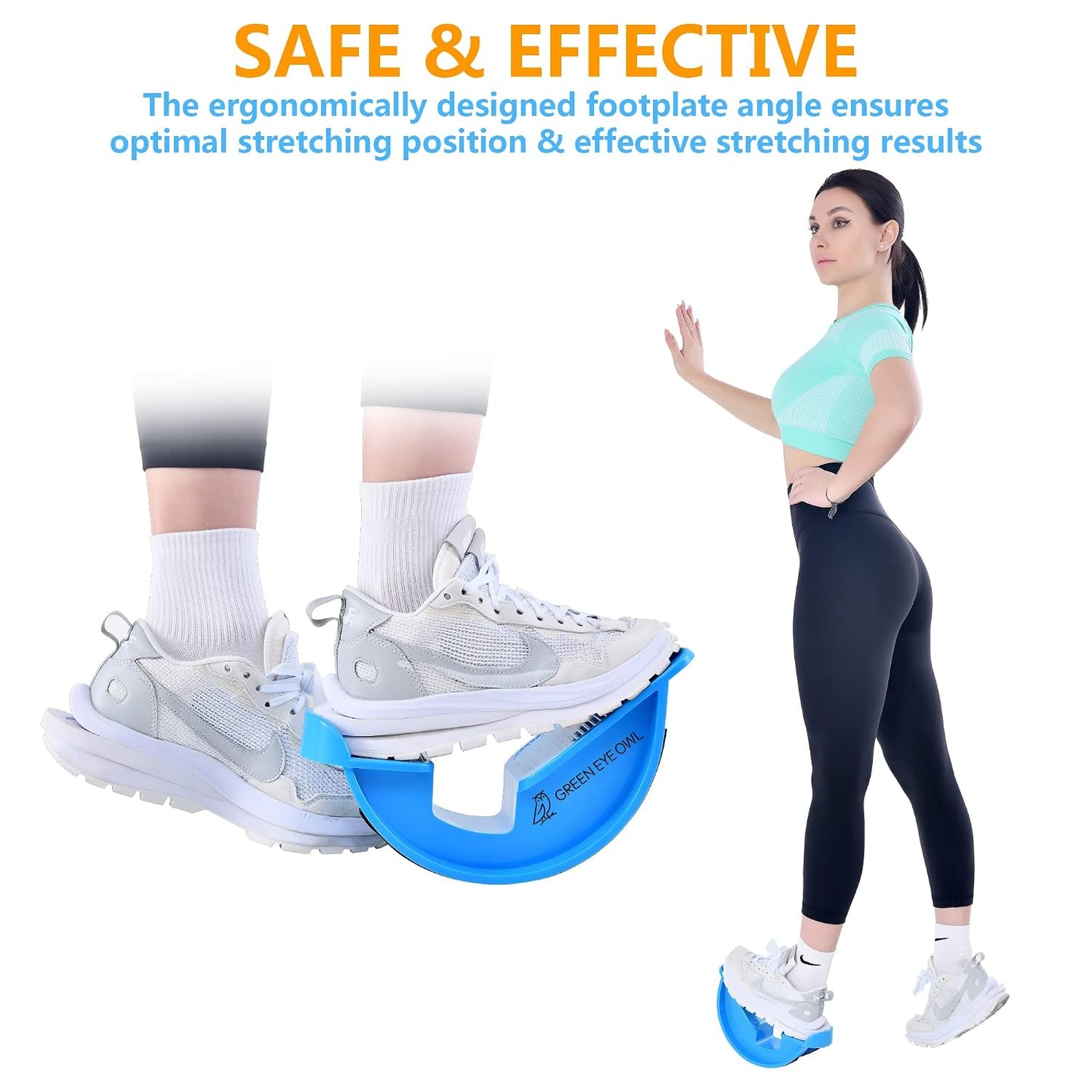 Foot & Calf Stretching Kit-Foot Rocker, Stretching Strap & Spiky Massage Ball-Effective Pain Relief for Plantar Fasciitis, Achilles Tendonitis, Tight Calves & Hamstrings-Instructions Included…