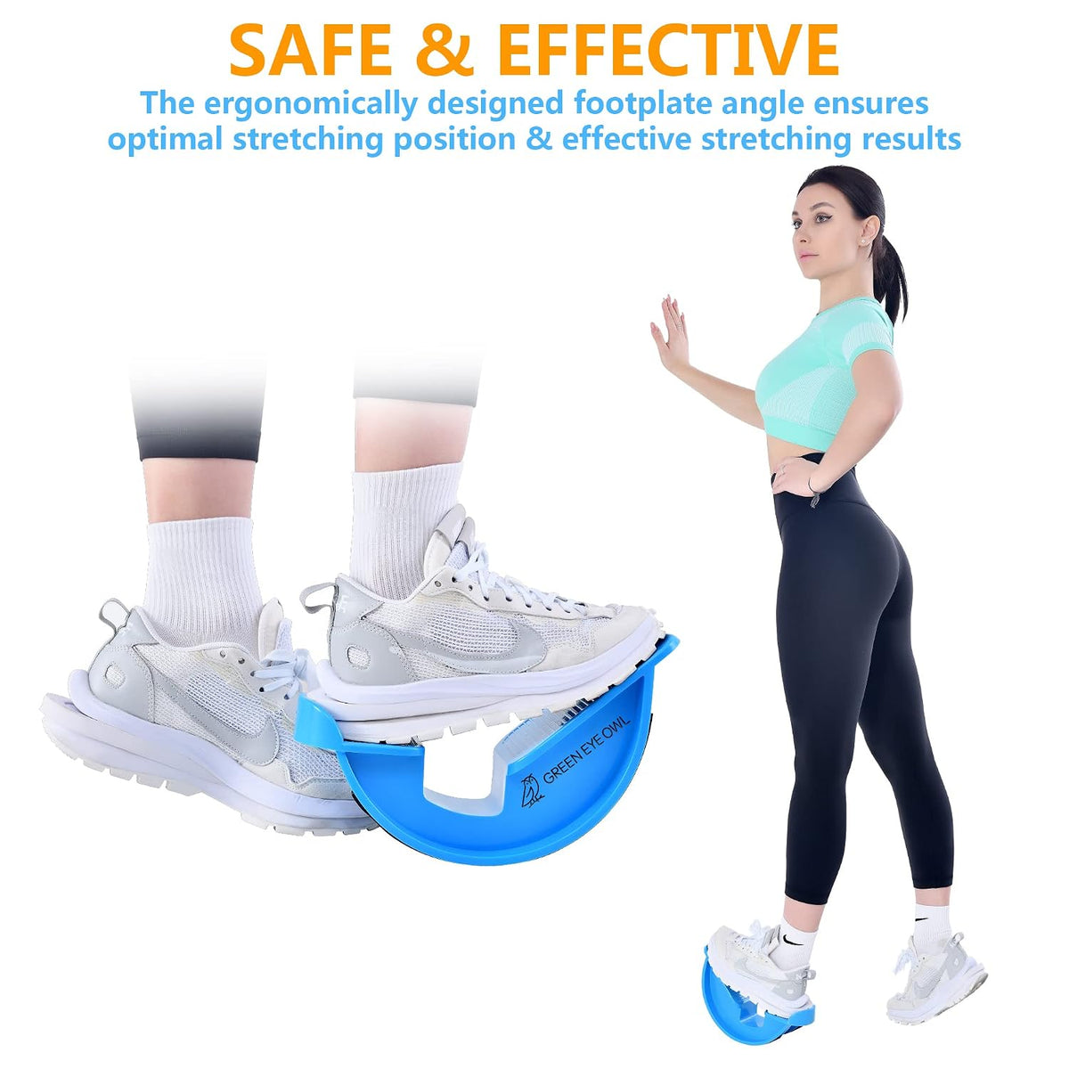 Foot & Calf Stretching Kit-Foot Rocker, Stretching Strap & Spiky Massage Ball-Effective Pain Relief for Plantar Fasciitis, Achilles Tendonitis, Tight Calves & Hamstrings-Instructions Included…