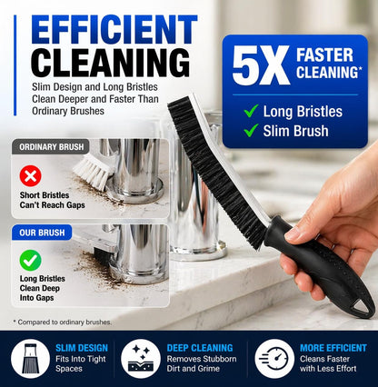 Cadley Cleaning Brush Set of 6, Cleaning Brushes for Household Use, Grout Cleaner Brush with Long Handle, Gap Cleaning Tool, Hard Bristle Brushes for Bathroom, Kitchen & Home Essentials