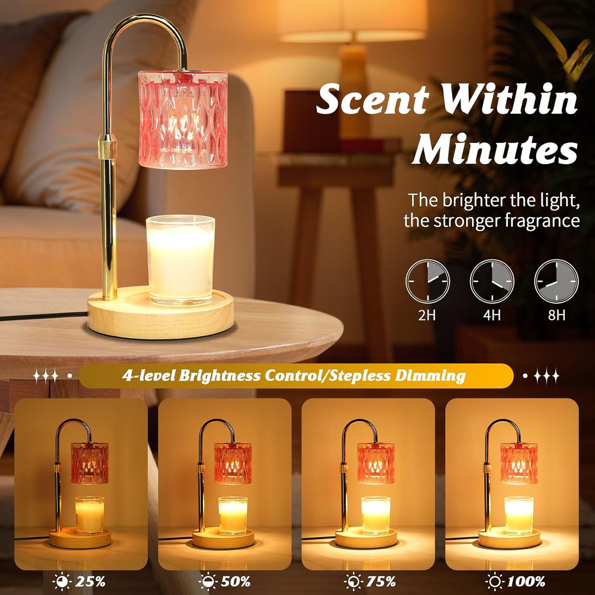 Candle Warmer Lamp with Timer, Blue Birthday Gifts for Women Home Decor