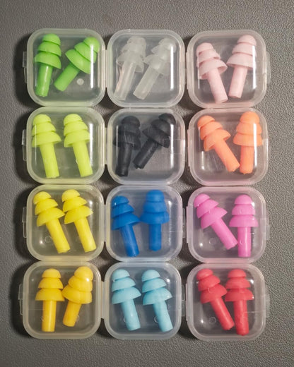 10 Pairs Noise Cancelling Ear Plugs, Premium Soft Silicone, Reusable, Waterproof, Hypoallergenic, Earplugs for Swimming, Airplanes, Concerts, Shooting, Travelling, Sleeping & Snoring (Black)