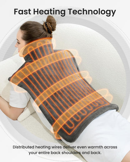 RENPHO Electric Heating Pad - 6 Heat Levels for Neck Shoulder and Back, Birthday Gifts for Women Men Mom Dad, Weighted Pad for Snug Fit, ETL Safety Certified, FSA Eligible, 24"x33" Gray