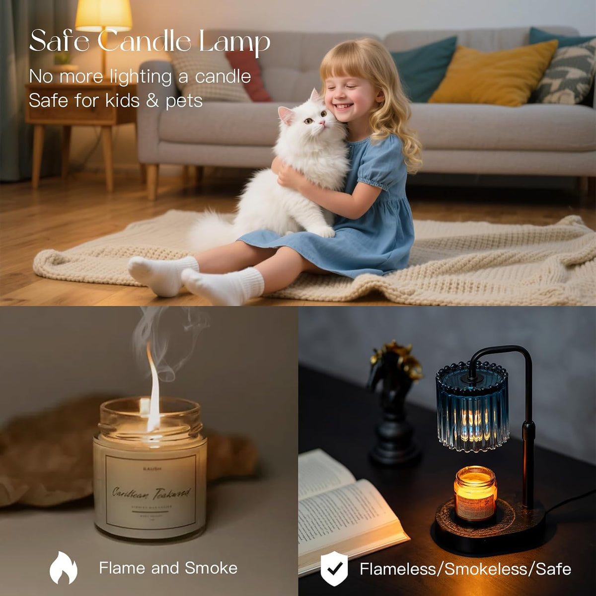 Candeldo Candle Warmer Lamp with Timer: Black Wax Melt Warmer