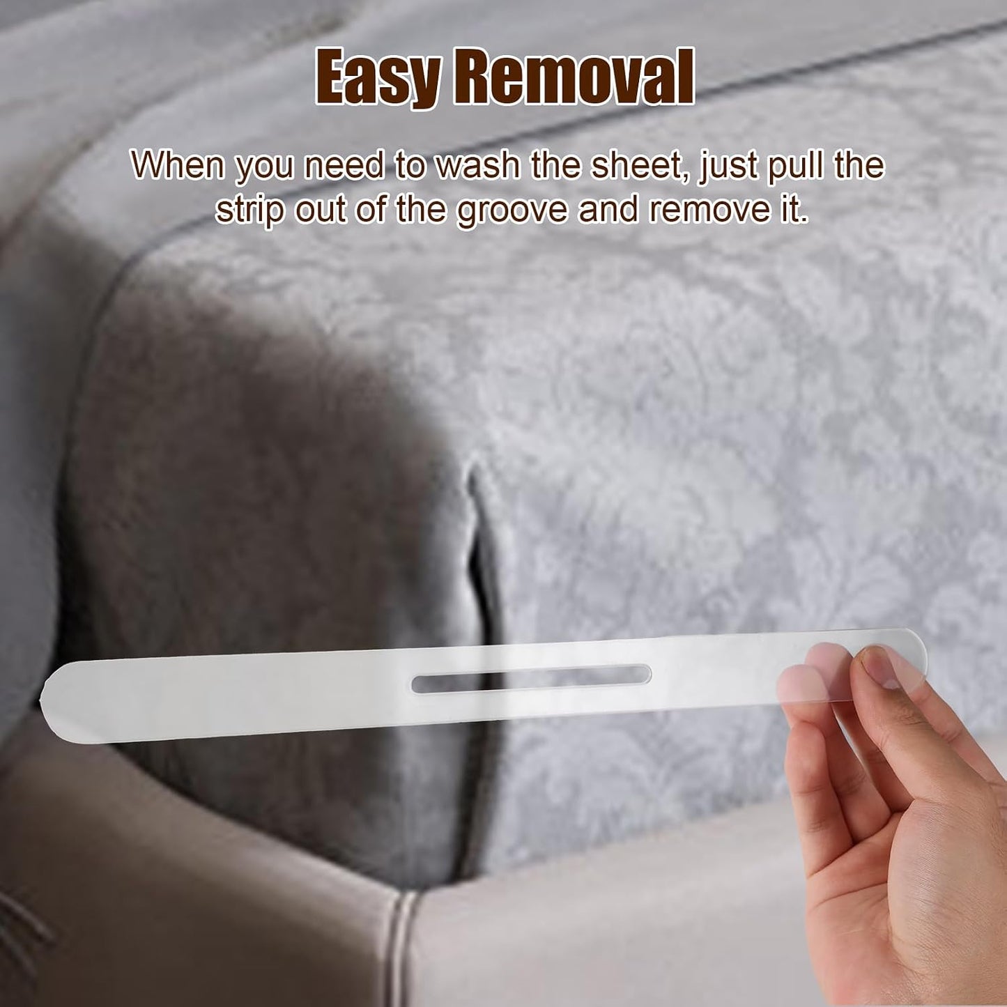 BOXOB 8pcs Replacement Strips for Bedsheet Holder, Transparent Plastic Bed Corner Holder Keep Sheets Firm Tight Bedsheets Stays Lock Bed Sheet Strap Holders for Bedding Mattress Protectors Blankets