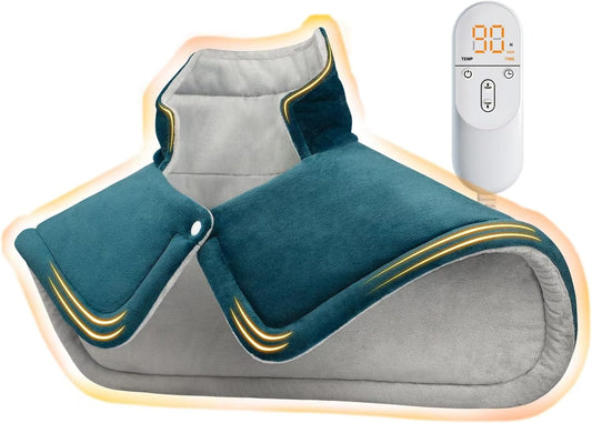 Heating Pad for Neck Shoulders Back, Upgraded PTC+NTC Even Heating, Versatile Electric Heated Neck Wrap for Full-Body Relax, Birthday Gifts for Women Men Mom Dad Wife Husband, ETL Safety Certified