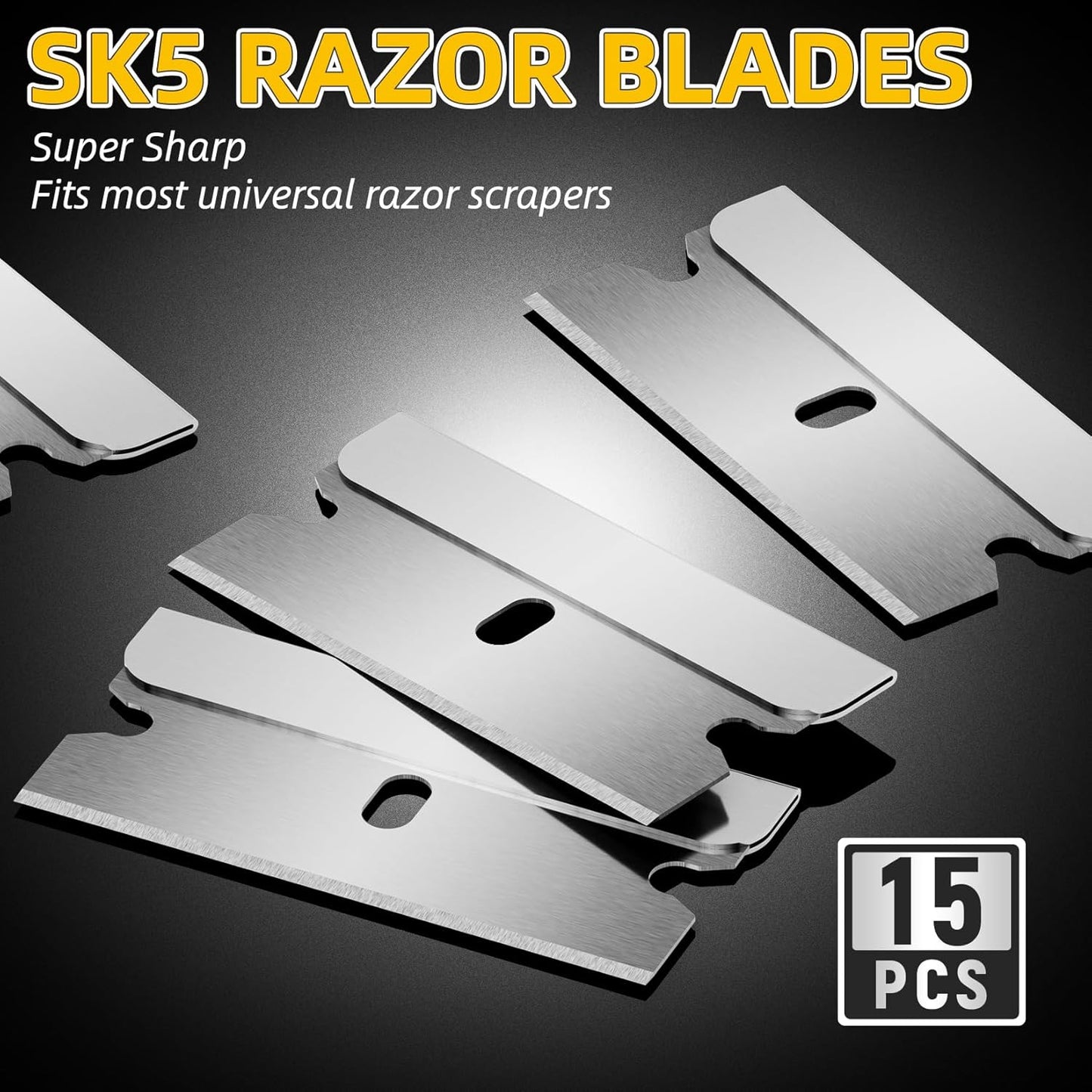 DIYSELF 1 Pack Razor Blade Scraper with 15 Extra Blades, Scraper Tool for Cleaning Window, Paint, Cooktop, Oven, Glass Stove Top Scraper, Razor Scraper with Buit-In Blade Storage | Razor Scraper for Cleaning Window, Paint, Cooktop, Oven, Glass Stove Top