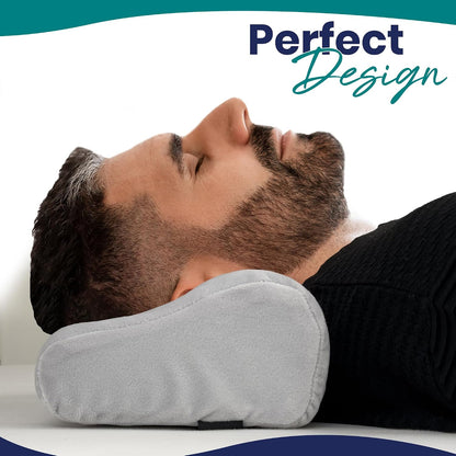 Memory Foam Headrest Pillow for Recliner – B-Shaped Neck Pillow with Stabilizer Strap, Soft Plush Fabric - Ultimate Neck Support and Pain Relief (Midnight)