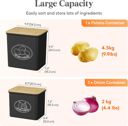 Lifewit Plastic Potato and Onion Storage Bin Box, Set of 3, White