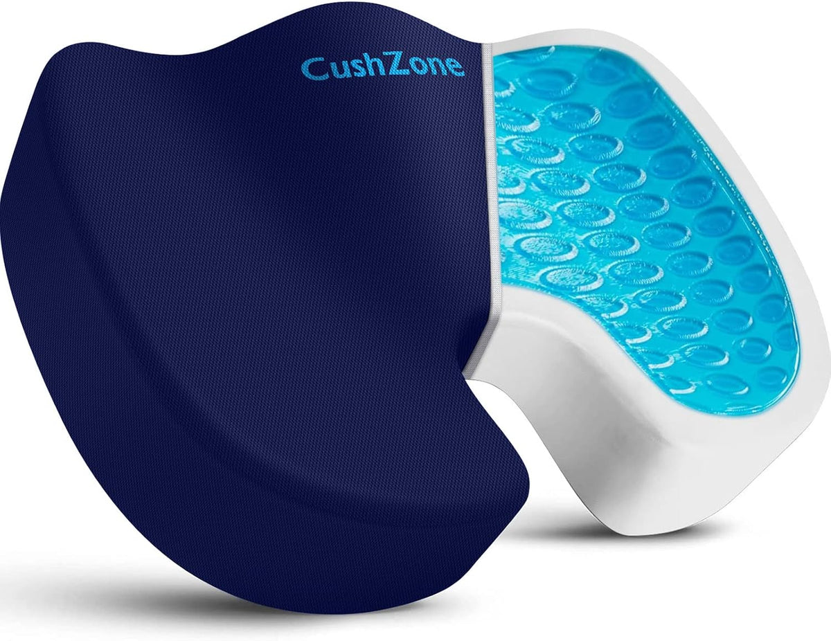 Gel Seat Cushion, Cooling Memory Foam Cushion for Office Chair, Black