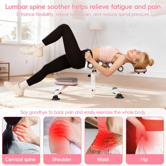 Inversion Tables Mini Back Stretcher, 440lbs Capacity Decompression Table with Adjustable Angle, Ergonomic Contour Design, Portable Inversion Table for Back Pain Home Gym Adults