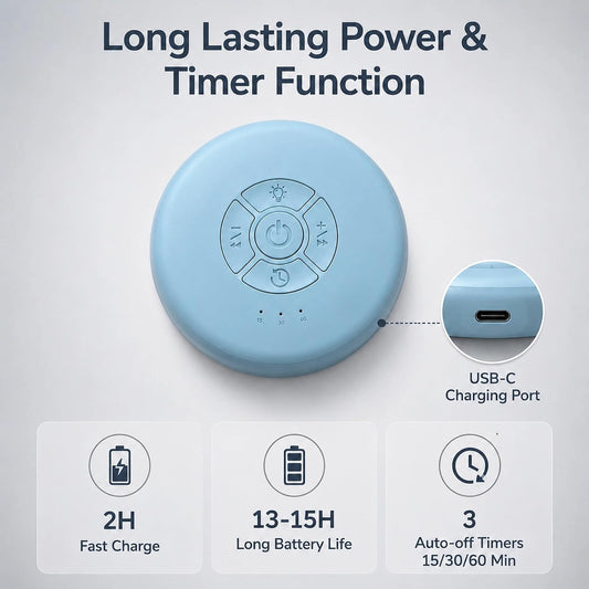 White Noise Sound Machine with Night Light for Sleep Adults Baby | Portable Sound Machine for Travel Office Home Yoga Meditation 26 Soothing Sounds 3 Timers Memory Function Blue