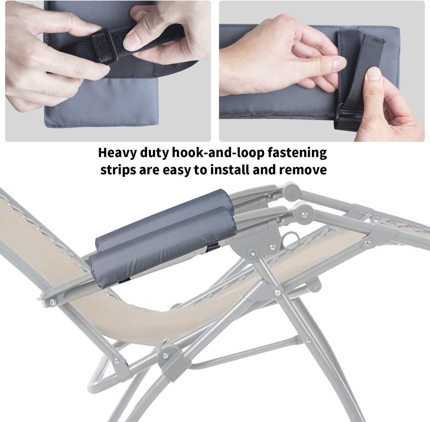 14.3 Inch Armrest Pads for Zero Gravity Chair,2 Pack | Non-slip dotted backing; Soft cushioning; Extended elbow and forearm coverage; Fits patio recliners and lounge chairs