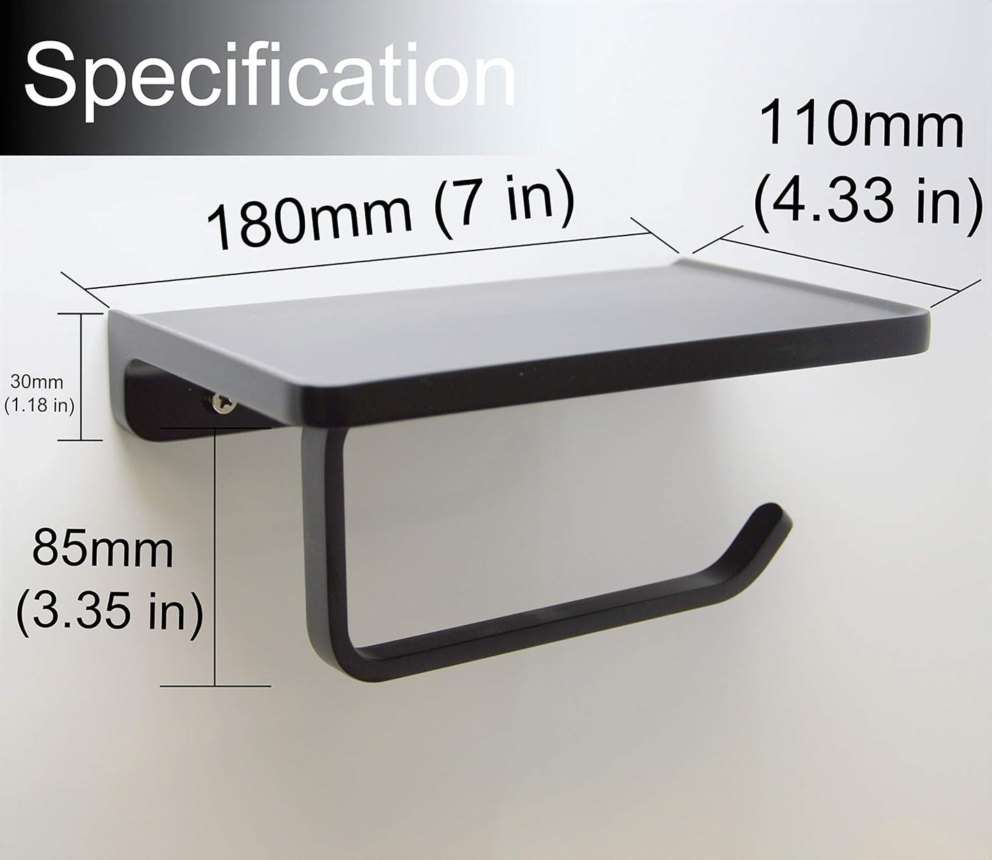Linkaa Bronze Toilet Paper Holder with Shelf Oil Rubbed Bronze,Wall Mount | Toilet Tissue Roll Holder Dispenser with Phone Shelf Storage holder for Bathroom Kitchen丨Heavy Duty Zinc Alloy Material