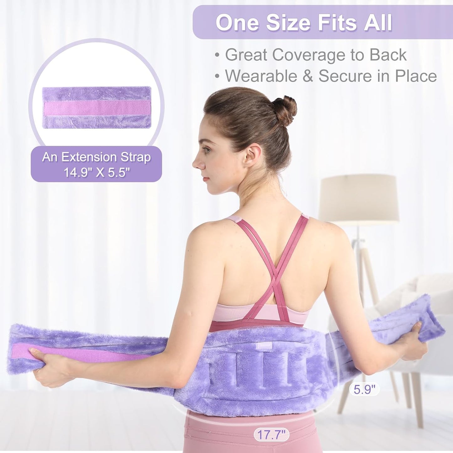 SuzziPad Microwave Heating Pad for Back and Lumbar Discomfort, Microwavable Heating Pads with Moist Heat, Hands-Free Heat Wraps for Back, Stomach and Neck, Warm Compress for Daily Relaxation