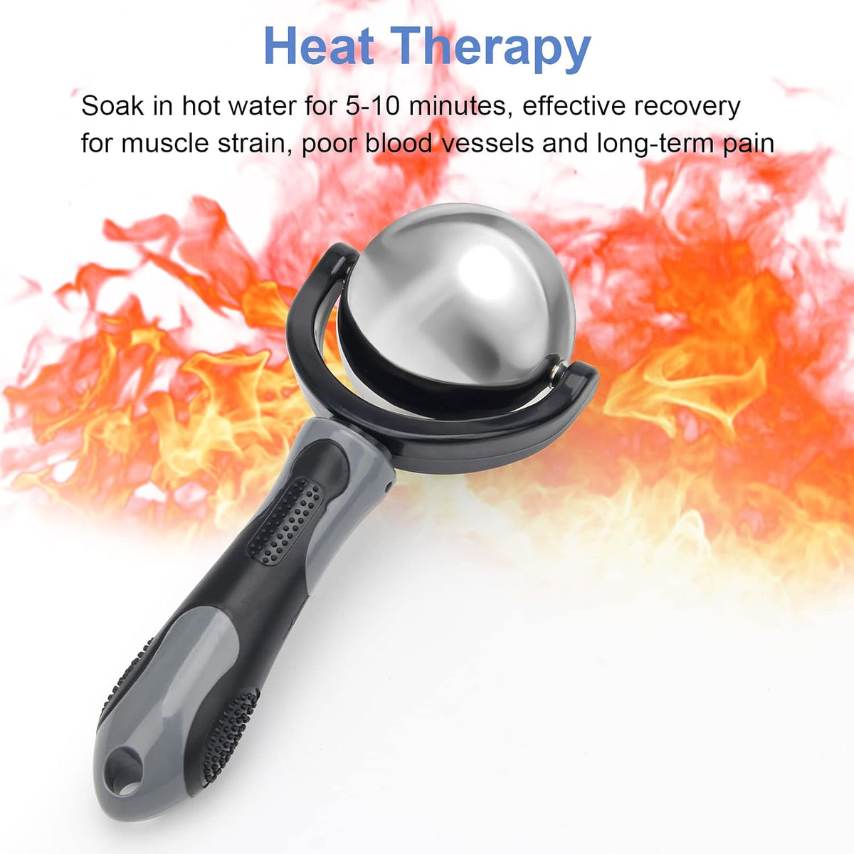 Cold Massage Roller Ball with Handle-Back Muscle Metal Ice Roller Ball Tool