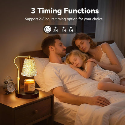 Candle Warmer Lamp with Timer Dimmer, Birthday Gifts for Women Mom, Height Adjustable Wax Melt Warmer for Jar Candles with 2 Bulbs, House Warming Gifts New Home Decor